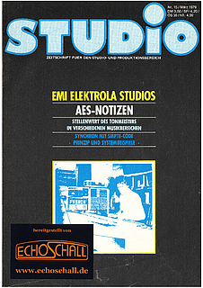 [Translate to Englisch:] Heft 15-EMI Elektrola-Studios-AES Notizen 
