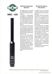 MBHO Prospekt MBC550 Messmikrofon 1994 deutsch english