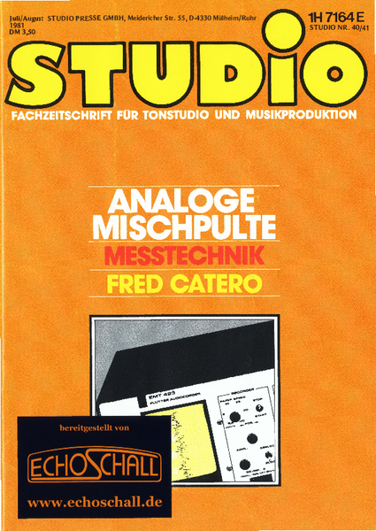 [Translate to Englisch:] Studio Magazin Heft 40-41-Fred Catero über Drum Recording-Marktübersicht Messtechnik