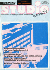 [Translate to Englisch:] Studio Magazin Heft 82-Elektrische Betriebstechnik professioneller Kondensatormikrofone-AES Hamburg 1985