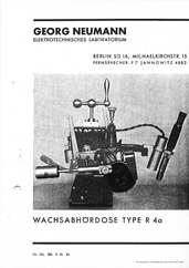 Neumann Prospekt R4a Wachsabhördose 1933 deutsch