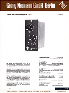 Neumann Prospekt W435-2 Aktiver Duo-Panoramaregler 1981 deutsch