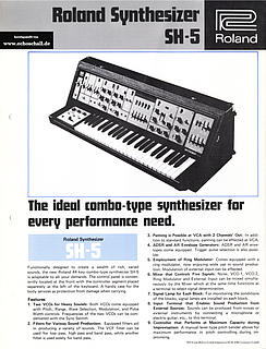 Roland Brochure SH-5 Synthesizer 1977 english