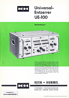 Klein + Hummel UE100 Tube Equalizer 1966 deutsch