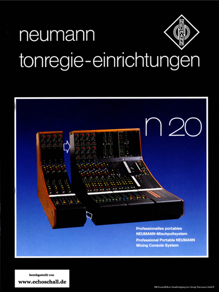 Neumann Prospekt N20 Mischpult-System 1985 deutsch english