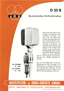AKG Prospekt D20B Mikrofon 1958 deutsch