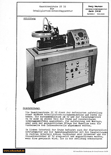 Neumann Prospekt ZT32 Maschinentruhe für Schallplattenschneidemaschine deutsch