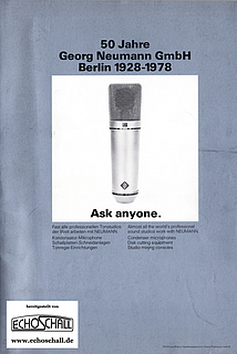 Neumann Infobroschüre 50 Jahre Jubiläum 1978 deutsch english