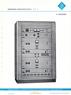 Neumann Prospekt VG1 Verstärkergestell 1960 deutsch