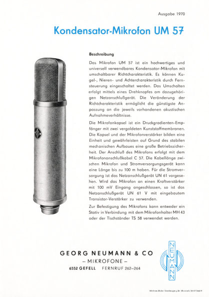 Neumann Gefell Prospekt UM57 1963 deutsch