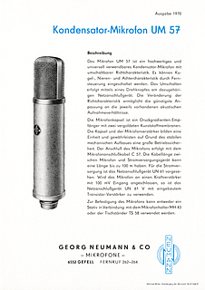 Neumann Gefell Prospekt UM57 1963 deutsch