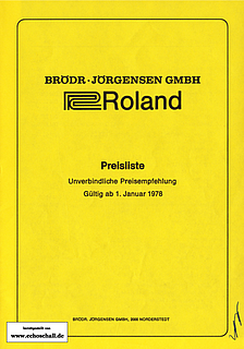 Roland Preisliste Jörgensen 1978 deutsch